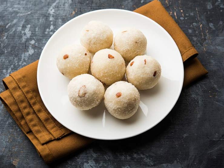 "Traditional Rava Laddu, a sweet treat prepared for Janmashtami celebrations"